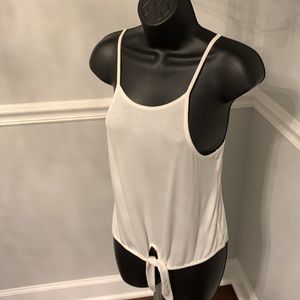 Delacy Los Angeles Ivory Ribbed Jersey Tie Front Cami Size M